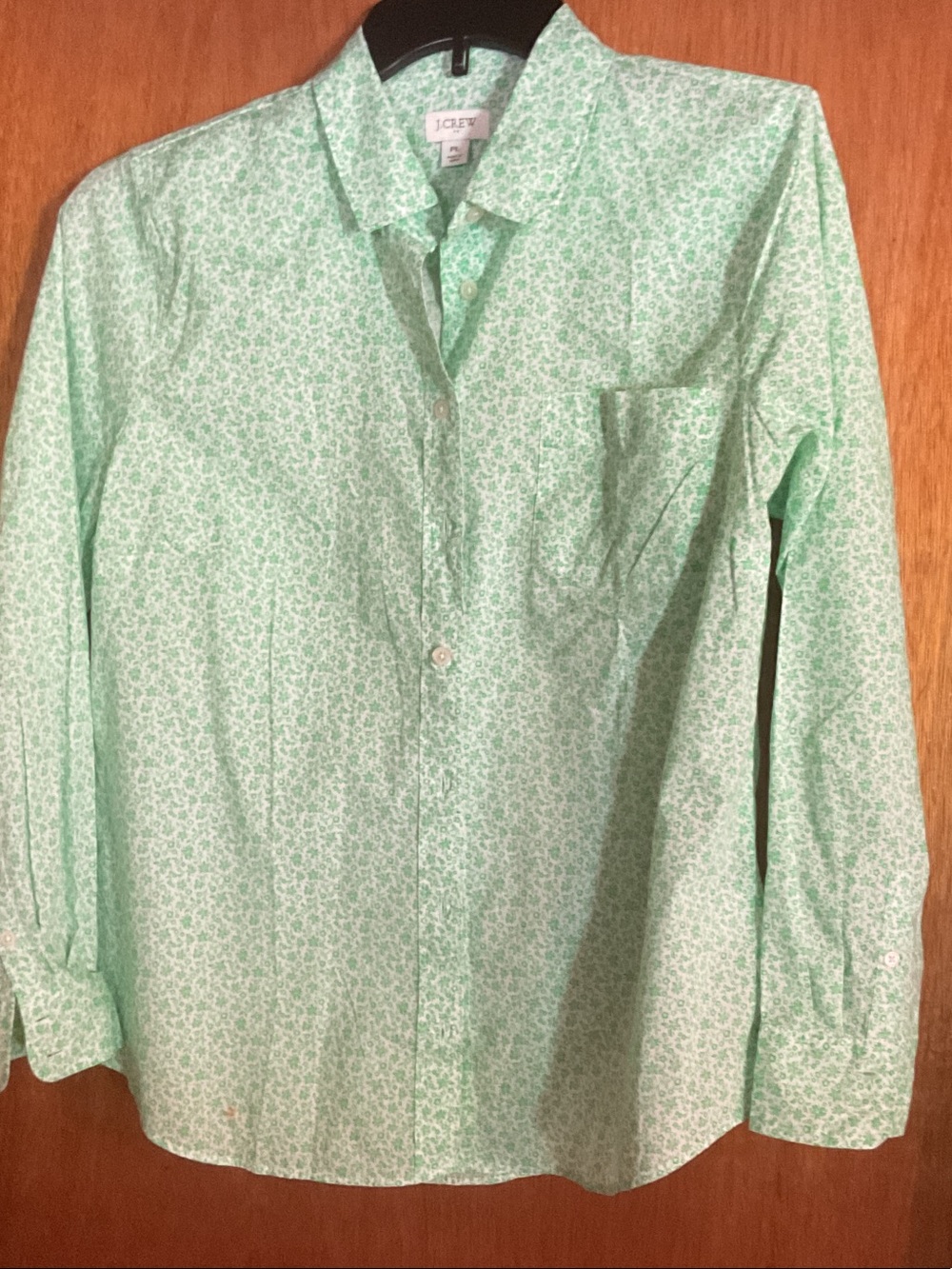 J. Crew Light Mint Floral women’s Button-Down Shirt